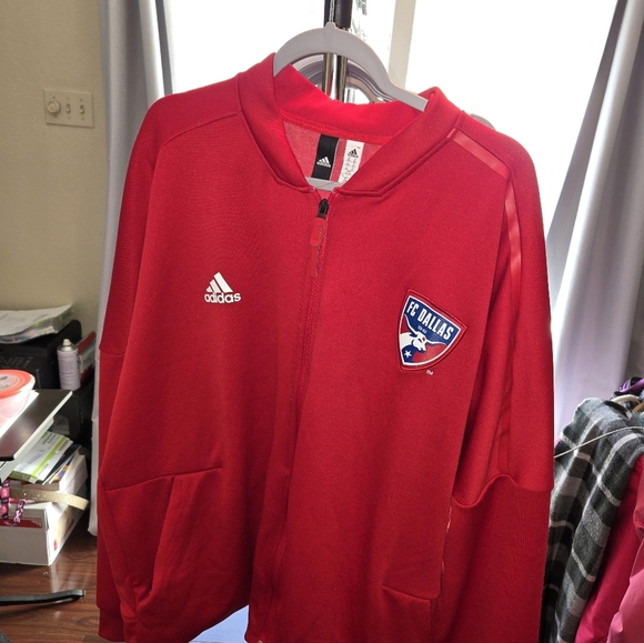 adidas Other - FC Dallas Red Adidas Zip Up Jacket MLS Soccer Futbol American 2X, EUC